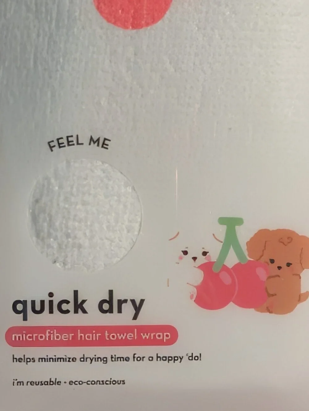 The Crème Shop Quick Dry Cherry Print Microfiber Hair Towel Wrap 🆕